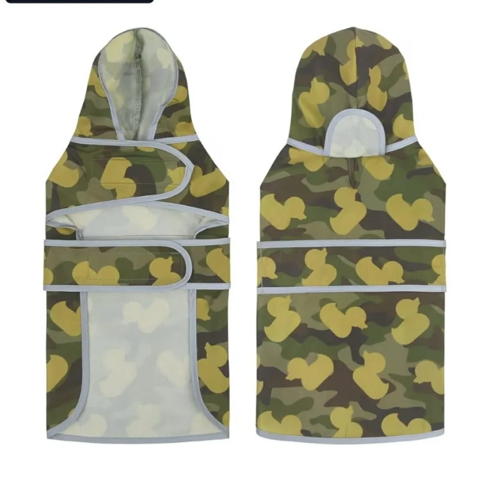 Green Camouflage Ducks Dog Raincoat